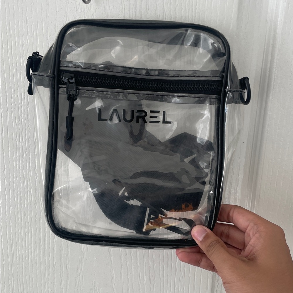 Clear Crossbody Bag with Black Trim